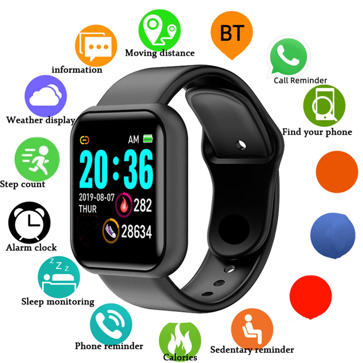 Smartwatch Watches For Girls - Men Smart Watches Color Screen Bluetooth