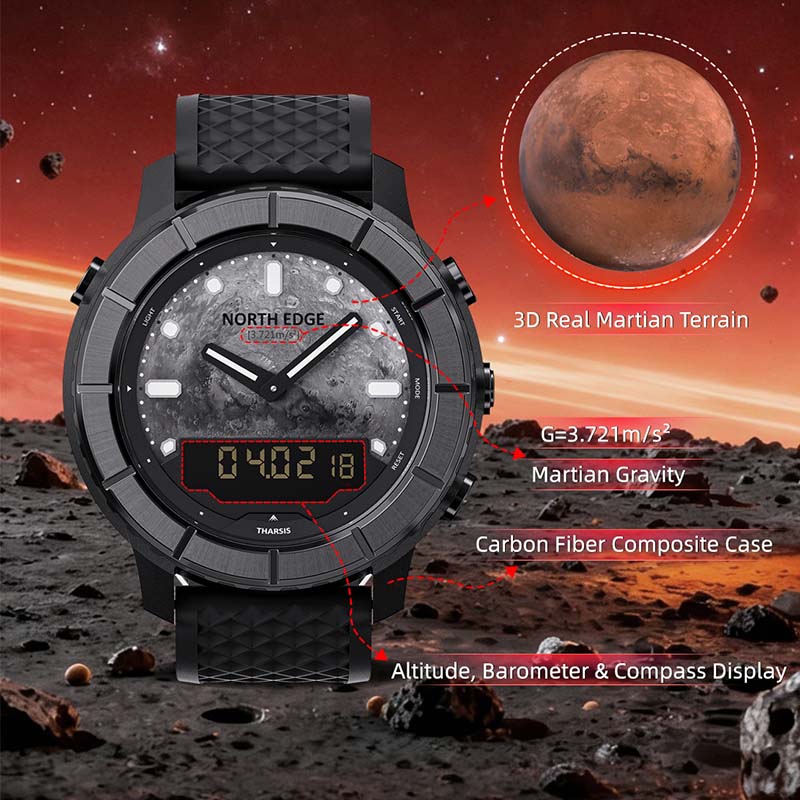 North Edge Tharsis Men Outdoor - Altimeter Compass Watch ulasan dan harga