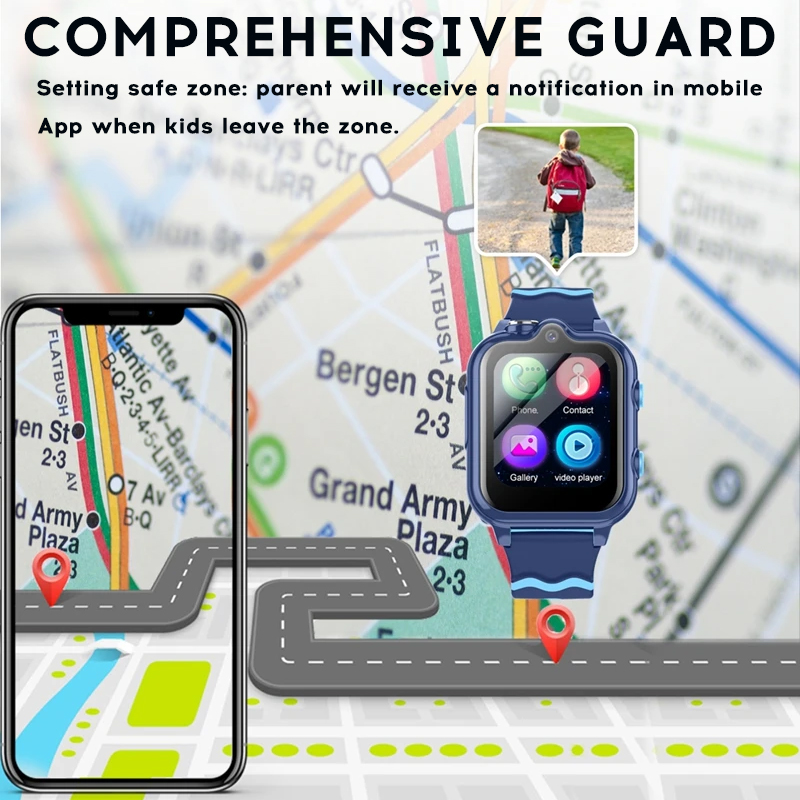 Yoateo Smart Watch Kids 4G KT1 - Smartwatch Watches For Kids With Gps ulasan dan harga