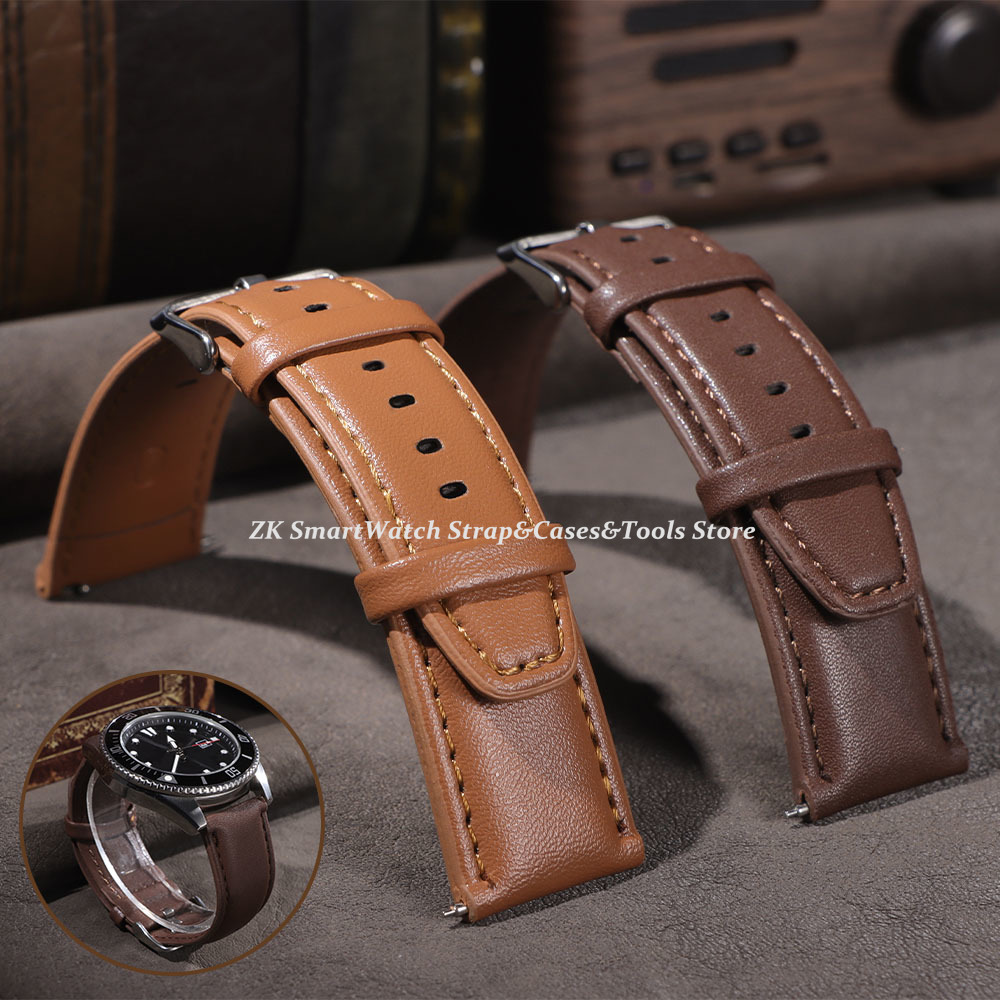 Leather Watch Band 22mm for Om - Smartwatch Vintage Watches For Women ulasan dan harga