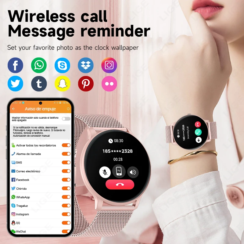 LIGE Bluetooth Call Smart Watc - Watches Ladies Smartwatch ulasan dan harga