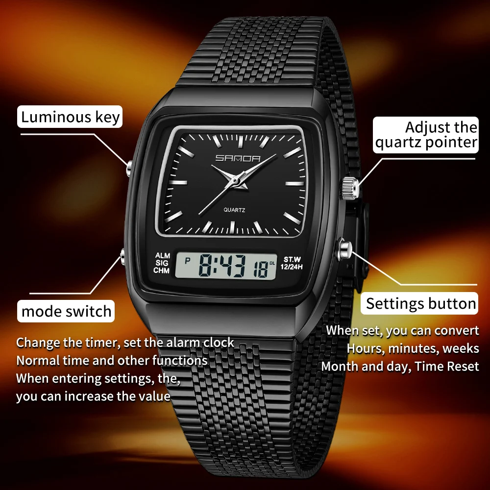 SANDA Watches Men Waterproof A - Timex Watches Smartwatch ulasan dan harga